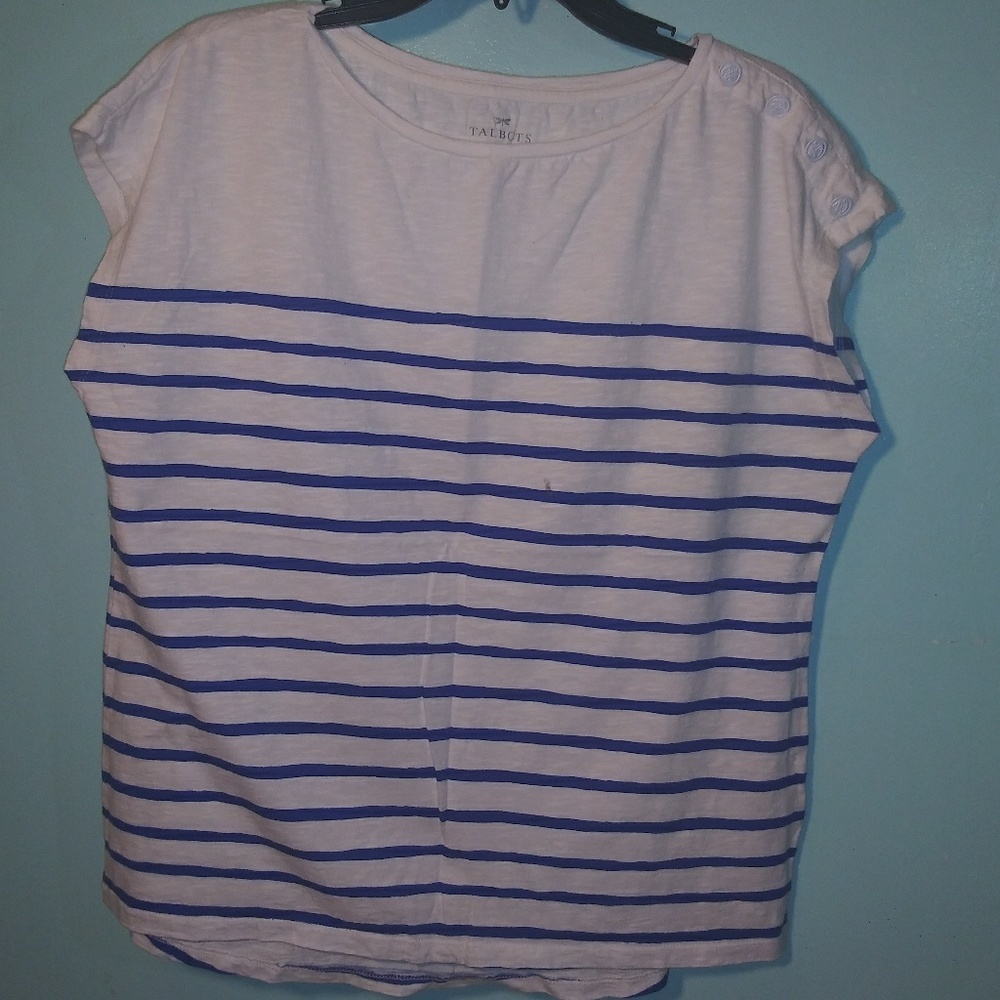 Talbots Striped Sleeveless T-Shirt Sz M